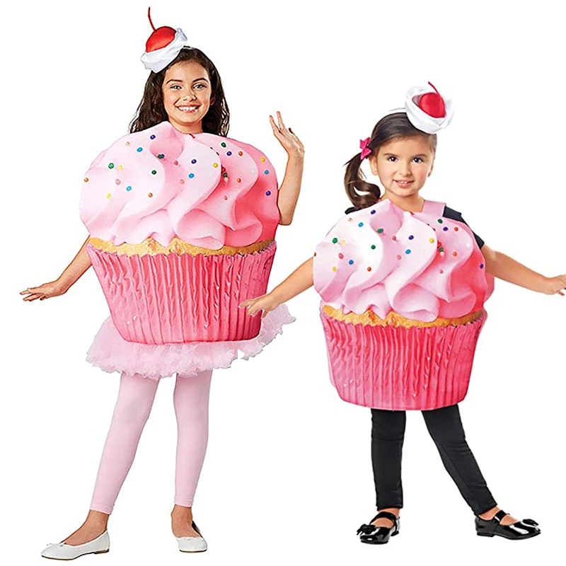 Candle Shop - 3-10Y kostum Cupcake es krim merah