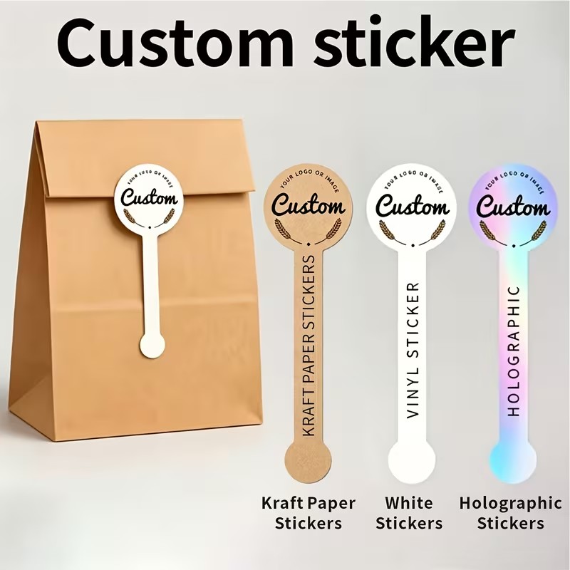Kraft Paper Box - Stiker segel kemasan khusus, label logo
