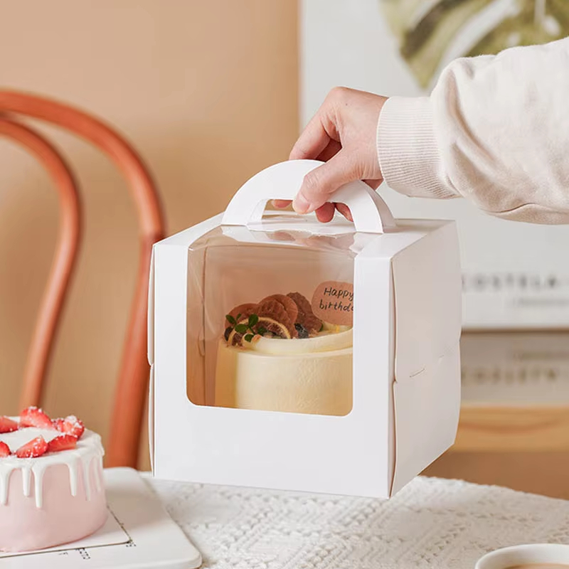Kraft Paper Box - Kotak kemasan kue 4 inci, kotak